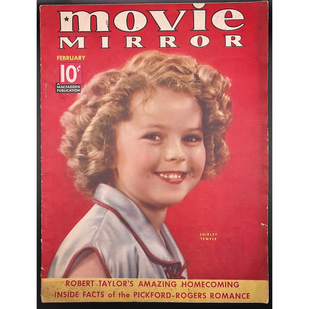 1937 Movie Mirror Shirley Temple Magazine Hollywood Harlow, Gable, Garbo, Rogers